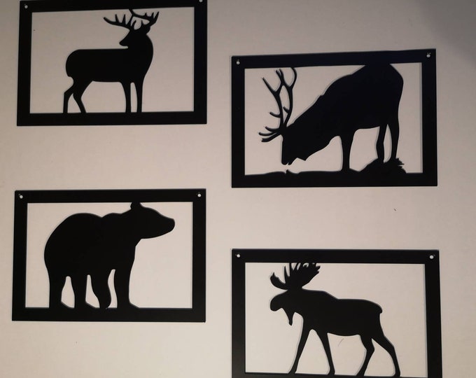 Set of 4 metal wall art