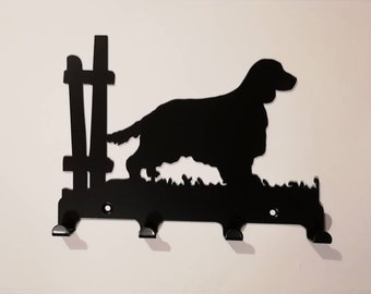 Spaniel dog silhouette key holder hooks, mask, face mask, lead hangers