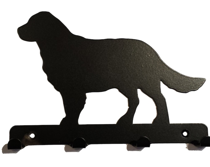 Golden Retriever Silhouette Key Hook Rack - metal wall art