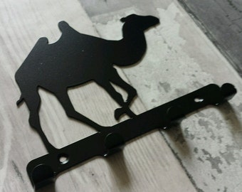 Bactrian Camel Silhouette Key Hook Rack - desert metal wall art