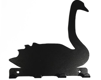 Swan Silhouette Key Hook Rack - art mural en métal