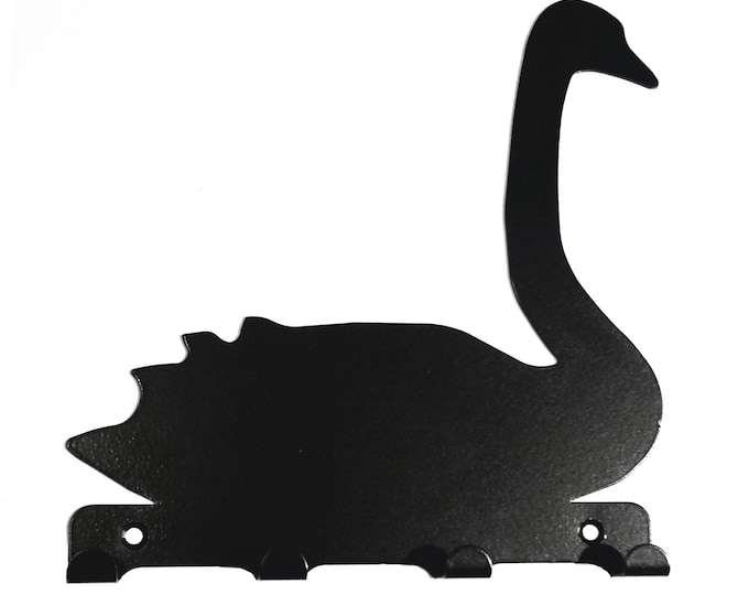 Swan Silhouette Key Hook Rack - metal wall art