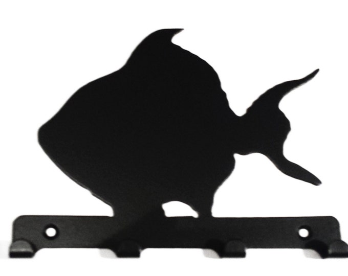 Tropical Fish Silhouette Key Hook Rack - metal wall art