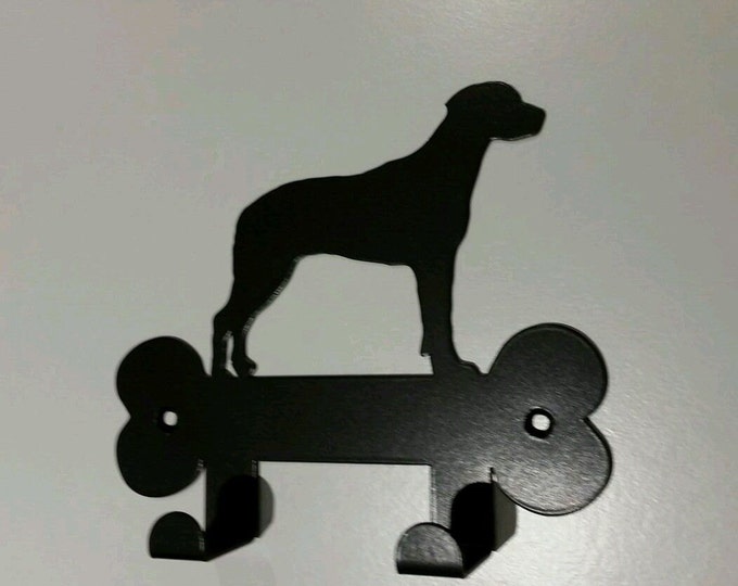 Rhodesian Ridgeback Silhouette Dog Lead Holder Rack - metal wall art