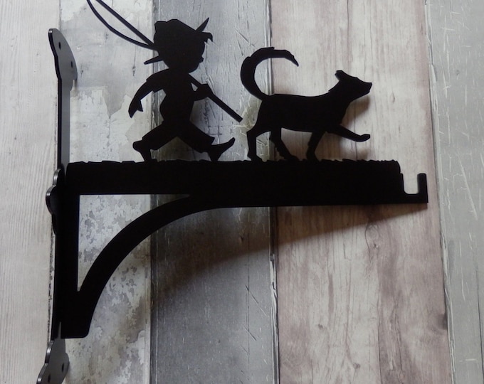 Child with Fishing Rod and Dog Heavy Duty Hanging Basket Bracket