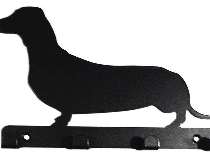 Dachshund (Sausage Dog) Silhouette Key Hook Rack - metal wall art