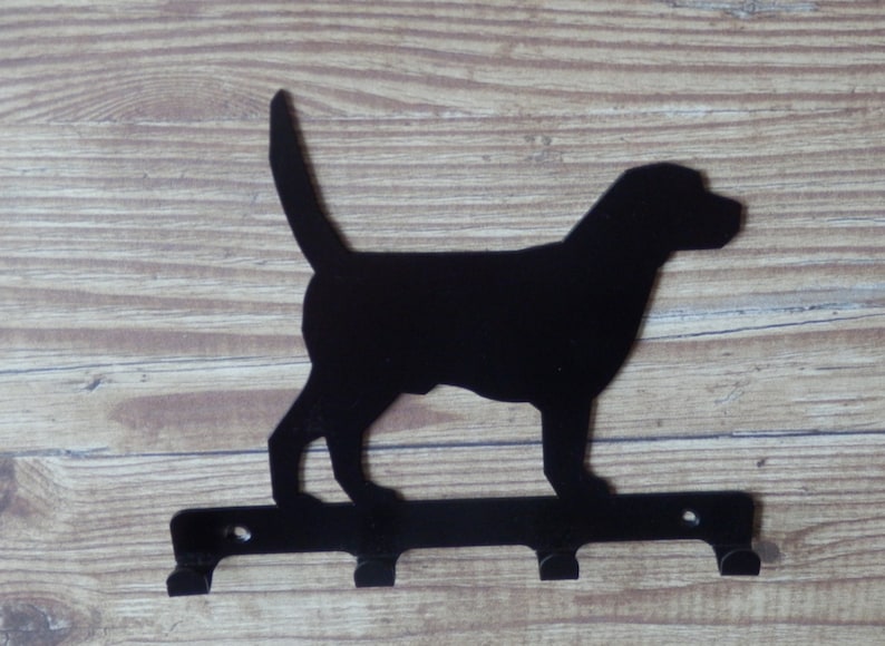 Porte-clés Labrador Tail Up Silhouette Art mural métal image 3