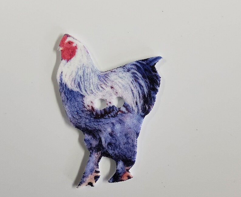 Poultry Buttons Chickens and Rooster Buttons - Set of 8 - Etsy