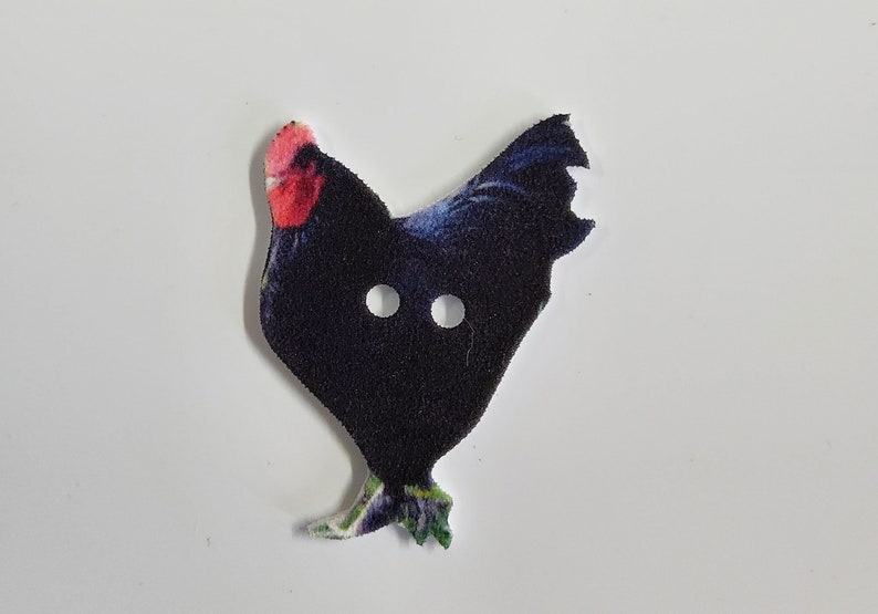 Poultry Buttons Chickens and Rooster Buttons - Set of 8 - Etsy