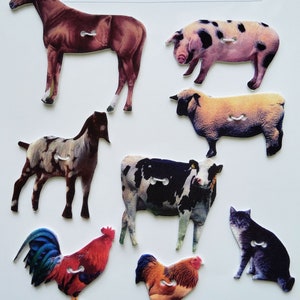 Farmyard Animal buttons - set of 8