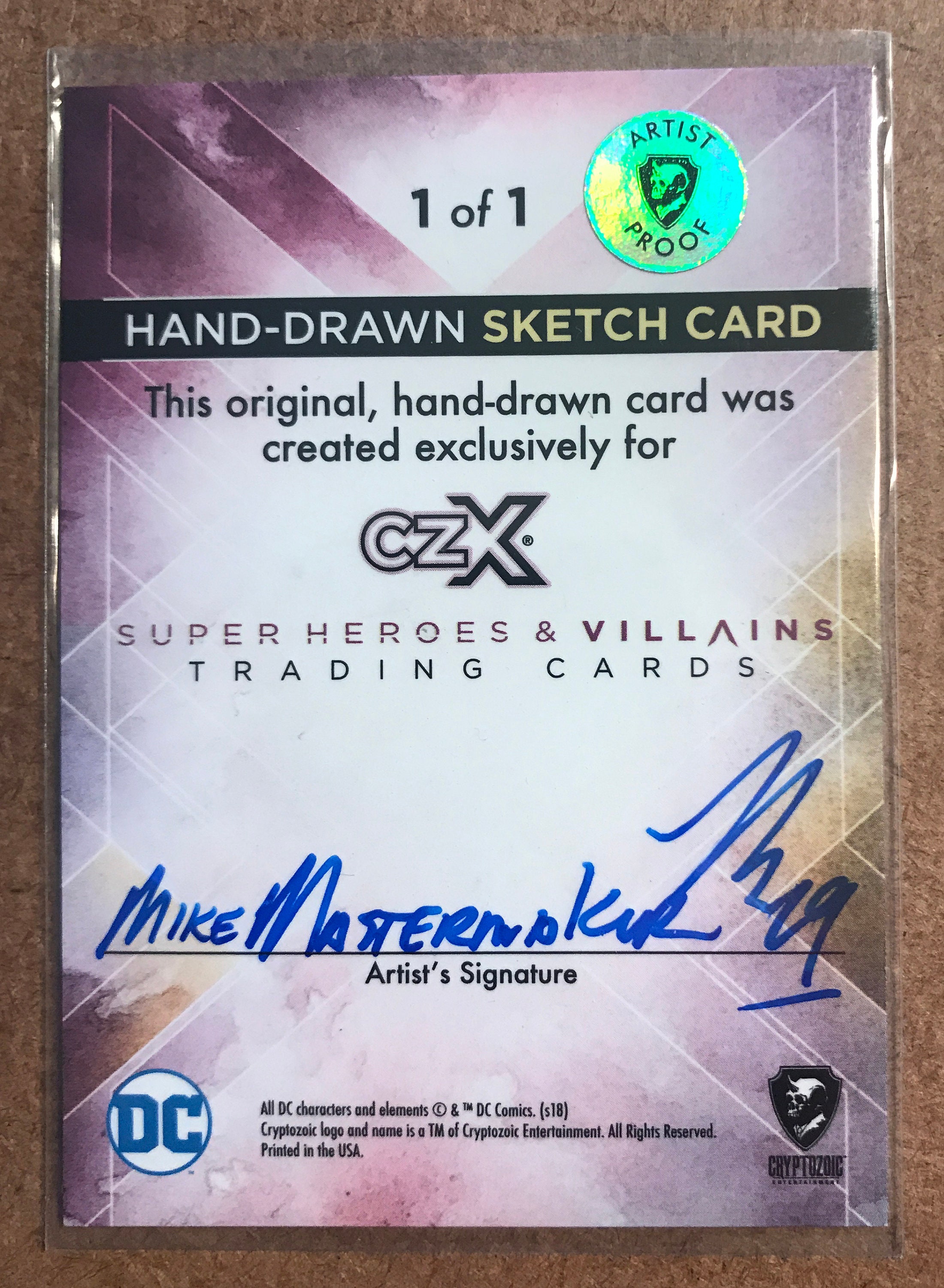 Cryptozoic Sketch Card: Green Lantern for DC Heroes and Villains