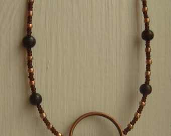 Brown and Bronze Circle Necklace