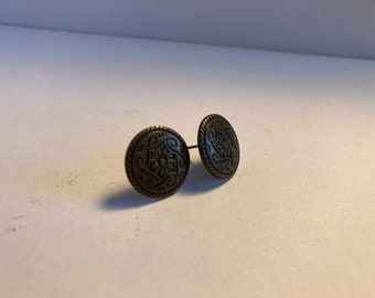 Gold Swirl Sun Stud Earrings