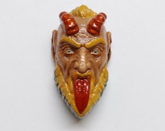 Hand-Painted Krampus Magnet, Devilish Christmas Decor