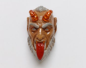 Hand-Painted Krampus Magnet, Christmas Devil