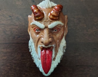 Hand-Painted Krampus Magnet, Devilish Christmas Decor