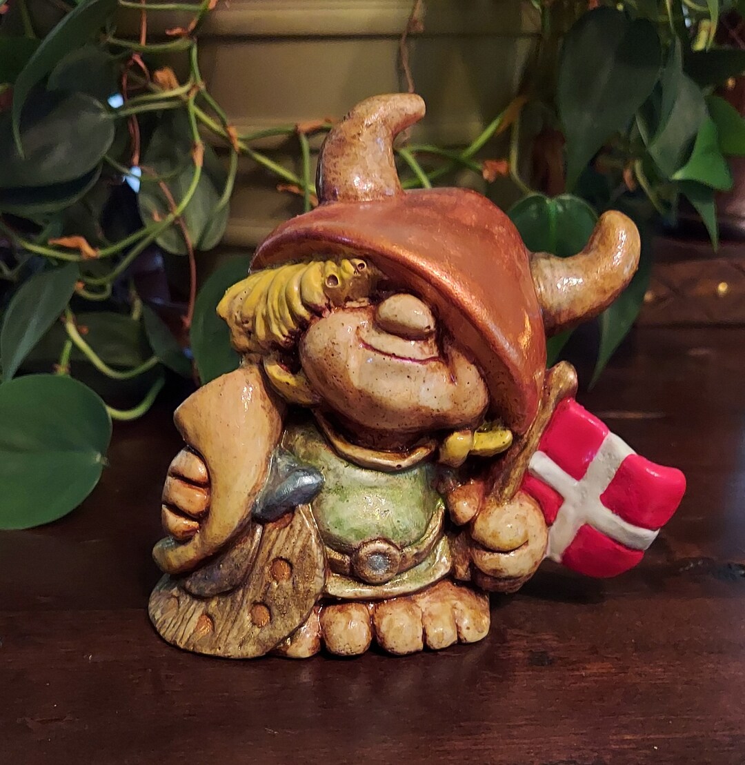 Viking Gnome Viking Troll Figurine Norse Warrior With Swiss Etsy