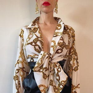Chain Print Blouse Etsy UK