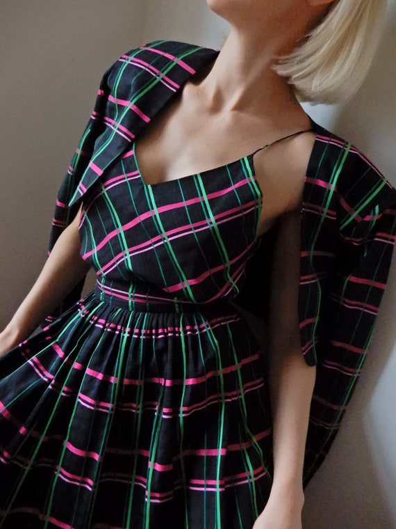 VINTAGE Chanel-Style 90s Three-Piece Blue-Black Pi