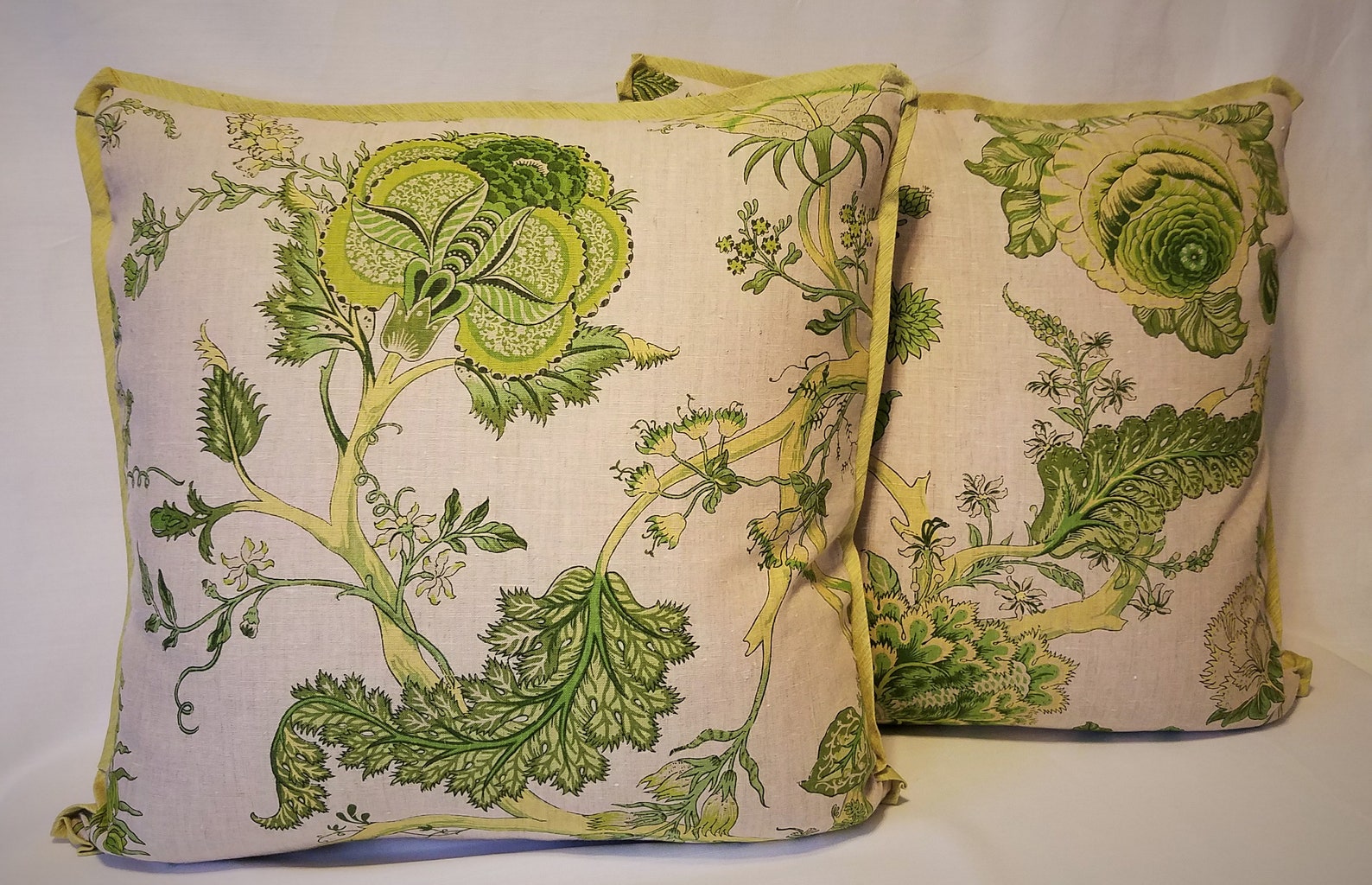 Set of 2 Pillow Covers 26x26 Euros in Linen Print With Flange Etsy