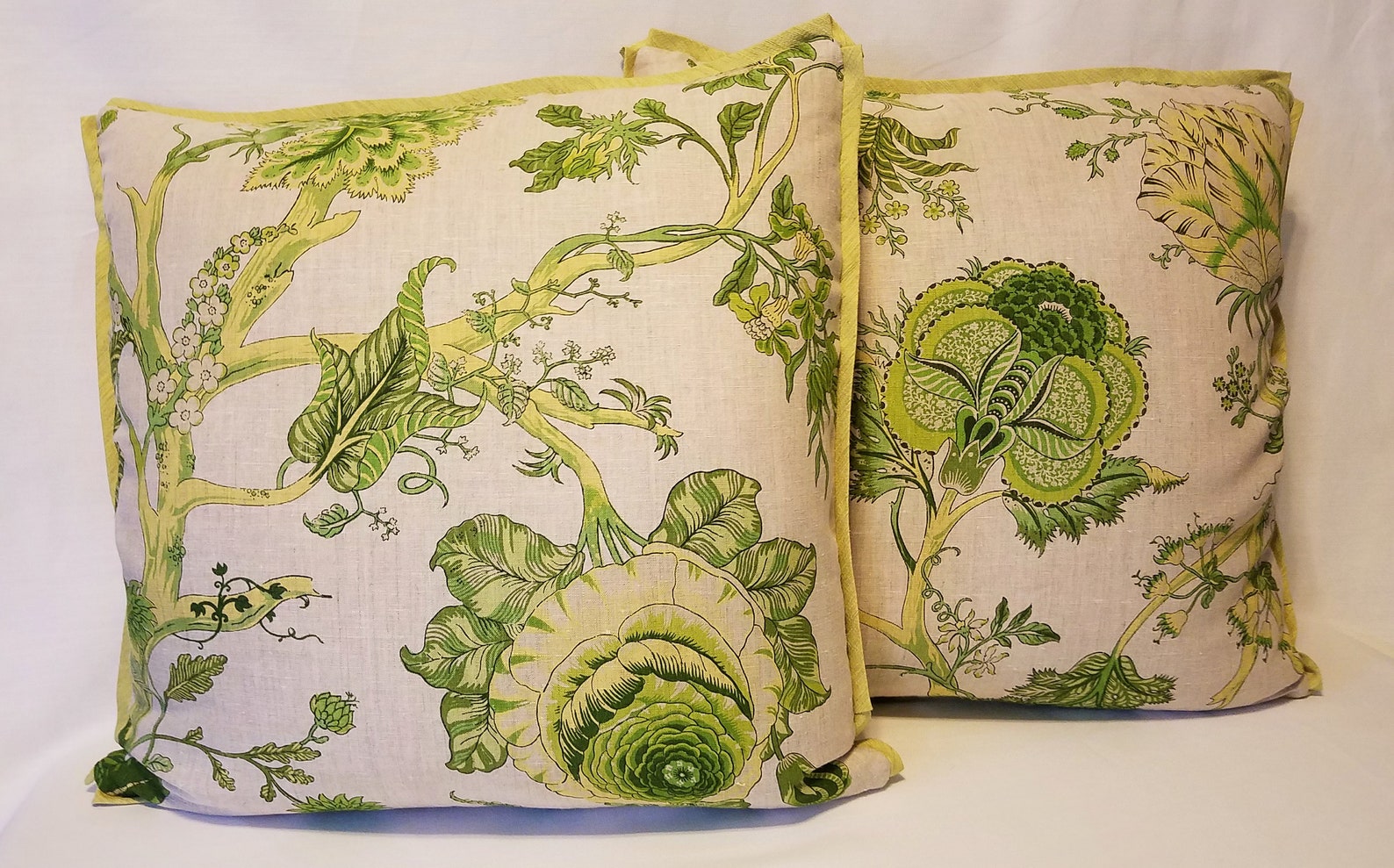 Set of 2 Pillow Covers 26x26 Euros in Linen Print With Flange Etsy