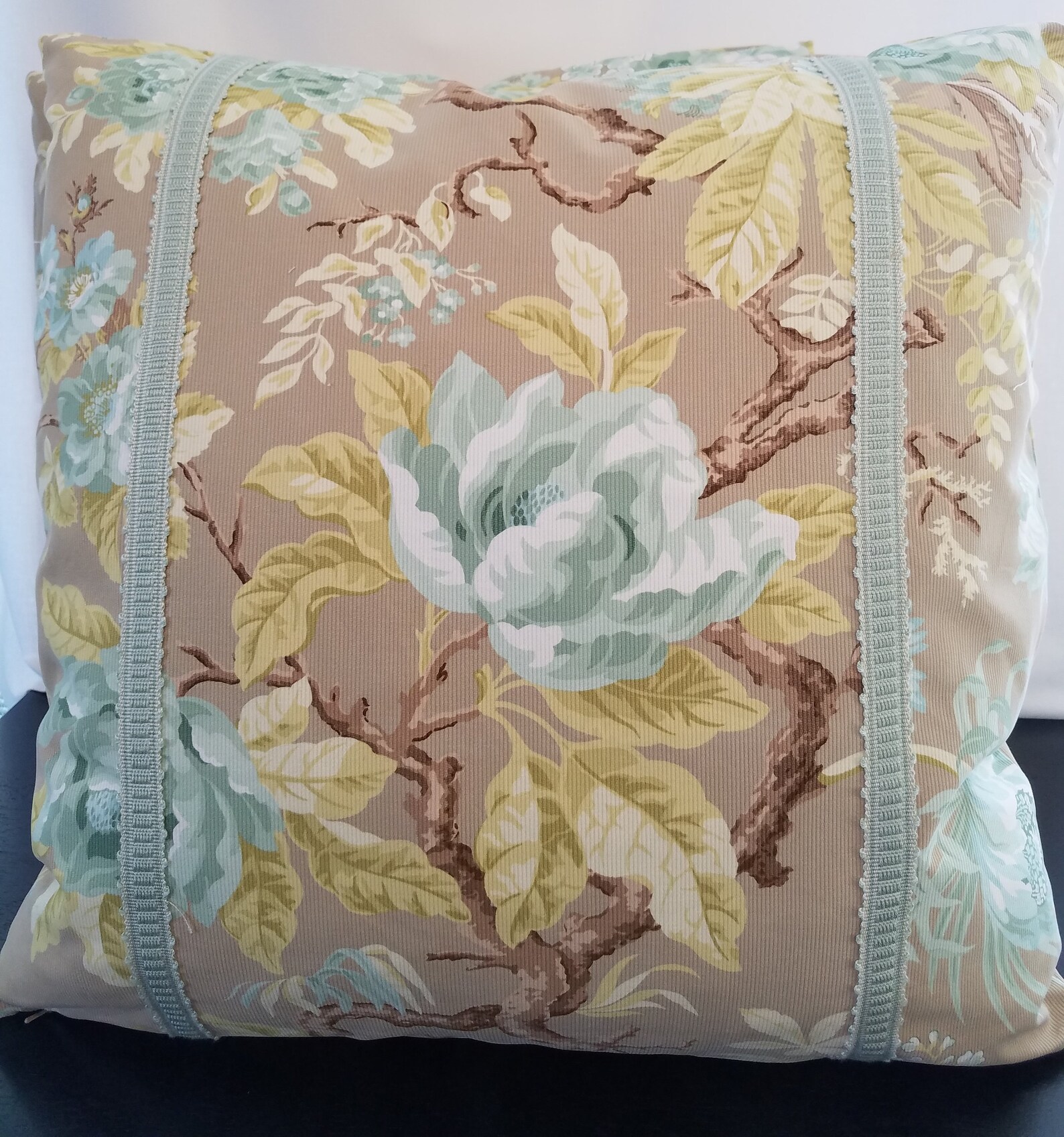 Set of 2 Pillow Covers 25x25 Heirloom Summit in Aqua Spa Etsy