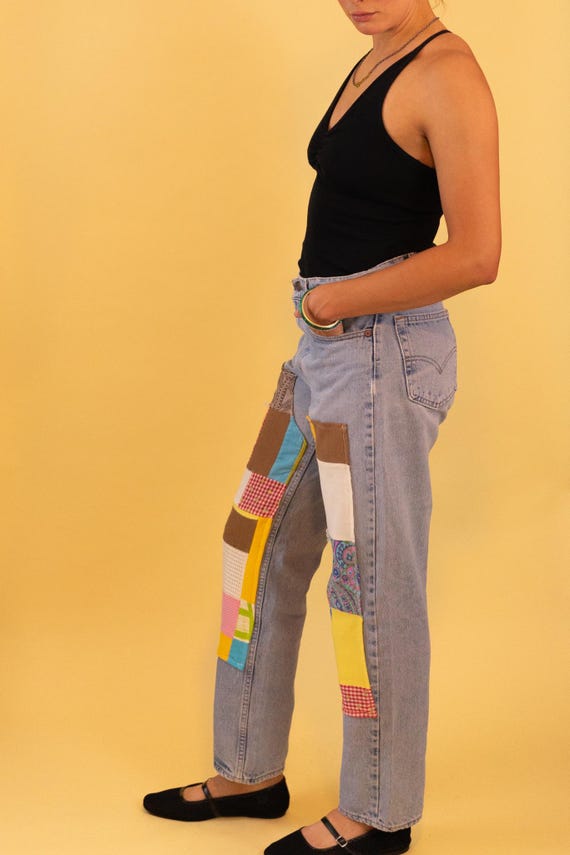 Reworked Double Knee Patchwork Levis - image 5