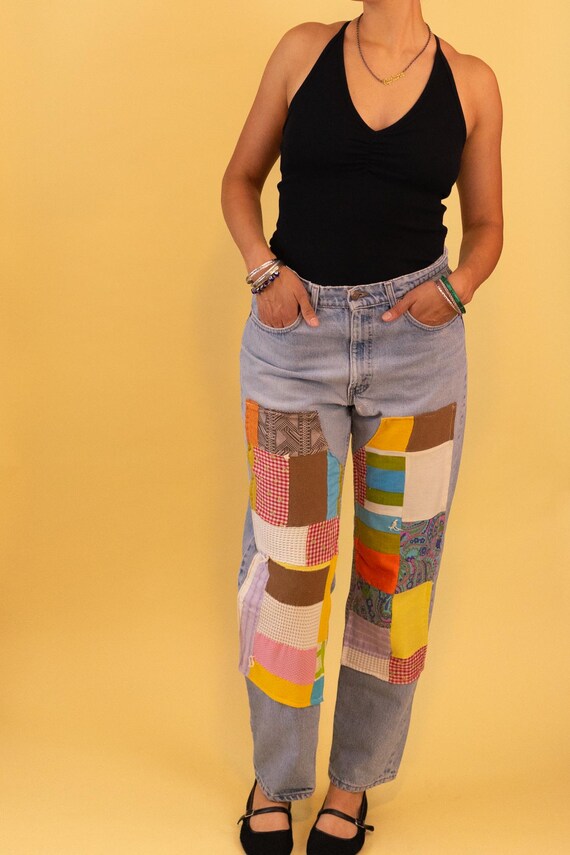 Reworked Double Knee Patchwork Levis - image 4