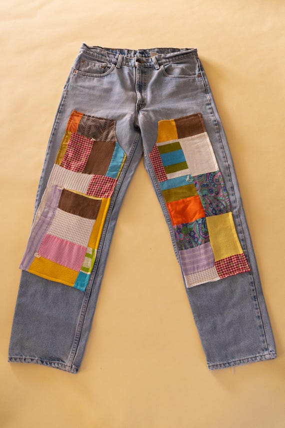 Reworked Double Knee Patchwork Levis - image 8