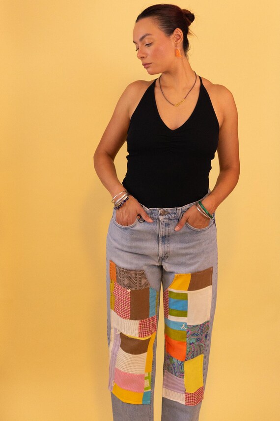 Reworked Double Knee Patchwork Levis - image 3