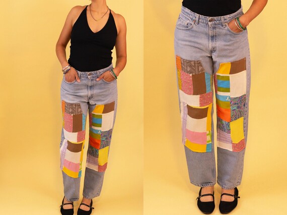 Reworked Double Knee Patchwork Levis - image 1
