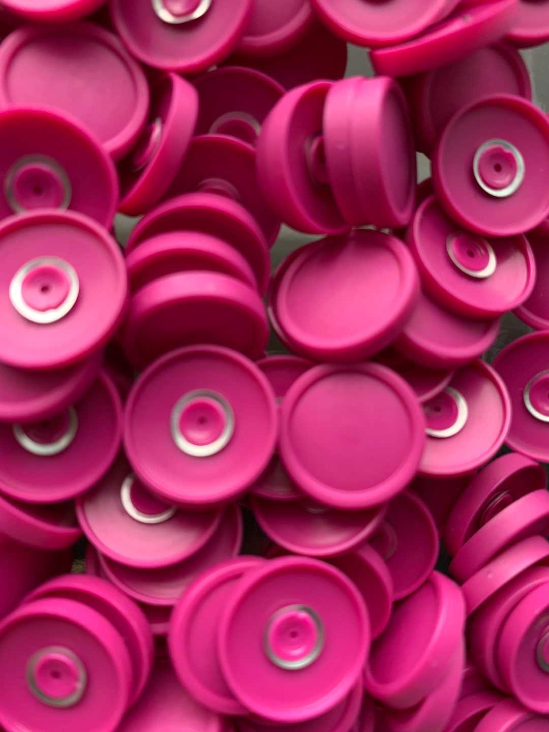 50 SMALL Bright PINK Vial Caps Medicine Flip off for Id Badge Etsy