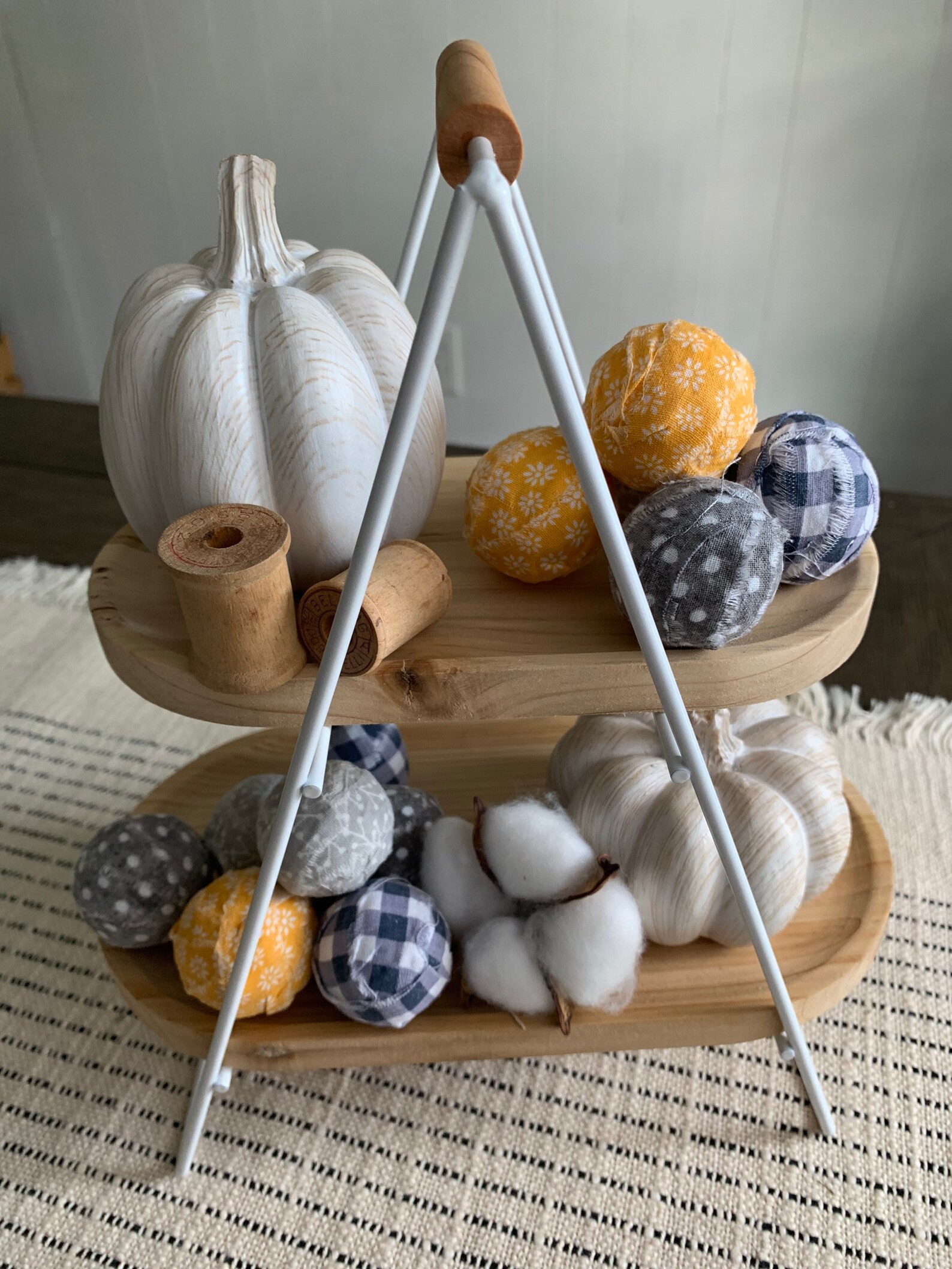 Farmhouse Rag ball dough bowl fillers for Fall Autumn decor Etsy