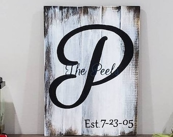 Painted Family Name; Wooden Family Sign; Established Family Sign; Last Name Sign; Family Name Sign