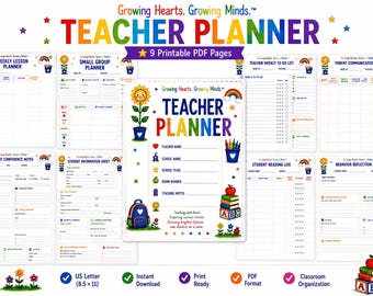Teacher Planner Bundle | Lesson Planner PDF | Teacher Binder | Classroom Organization | Homeschool Planner | Teacher Printable