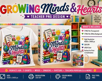 1 Teacher PNG Clipart | Teacher Sublimation Design |  School Supplies | Teacher T-Shirt, Mug & Tote Bag Design | Instant Digital Download