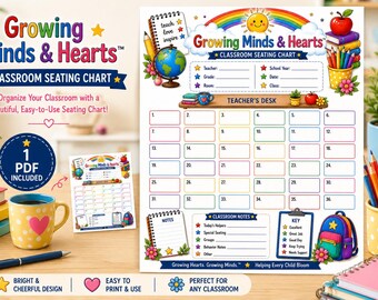 Classroom Seating Chart PDF Teacher Seating Chart Template Elementary Classroom Organization Classroom Management Printable Teacher Resource