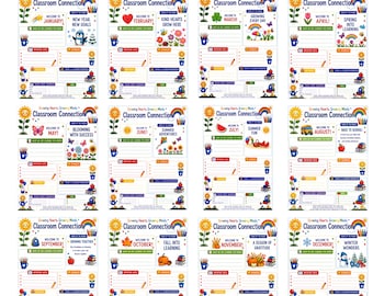 Teacher Monthly Classroom Newsletters (12) Editable PDF & PNG  Teacher Parent Communication Classroom Printable | Instant Digital Download