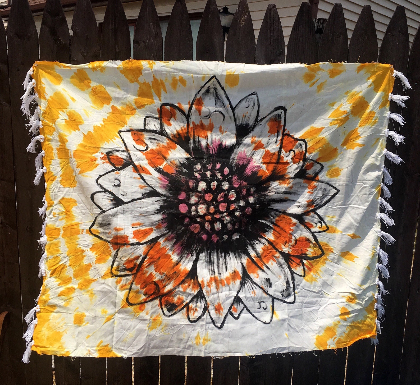 Sunflower Tie Dye Wall Tapestry Etsy