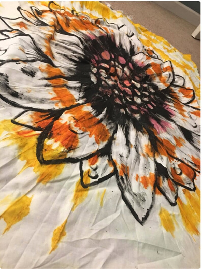 Sunflower Tie Dye Wall Tapestry Etsy