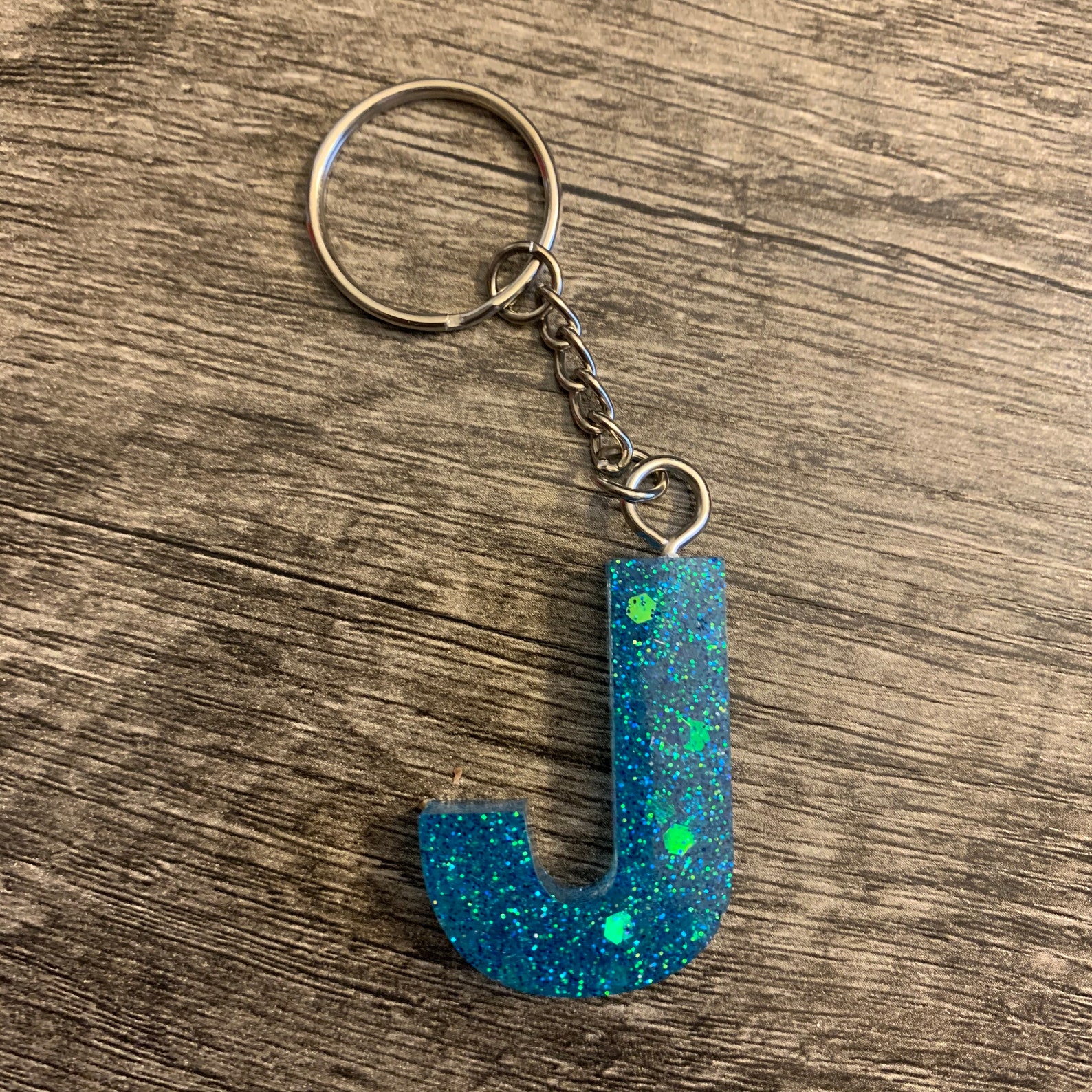 Letter J Keychain Etsy