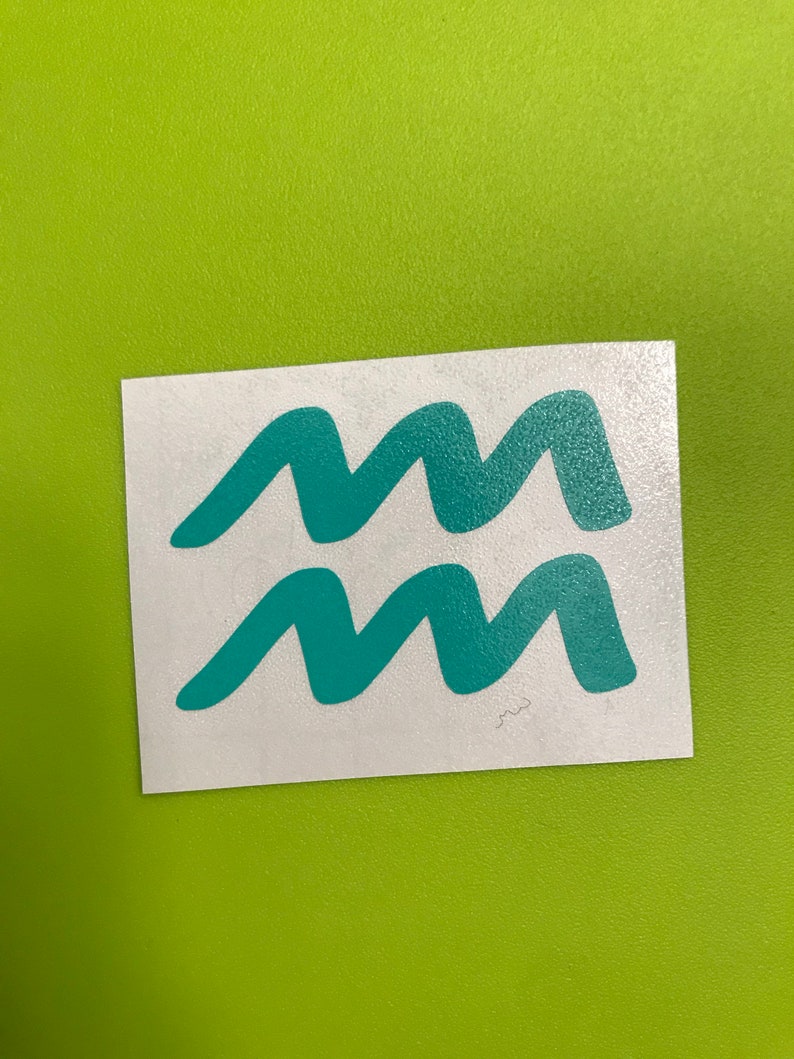 Teal Aquarius Sign Sticker