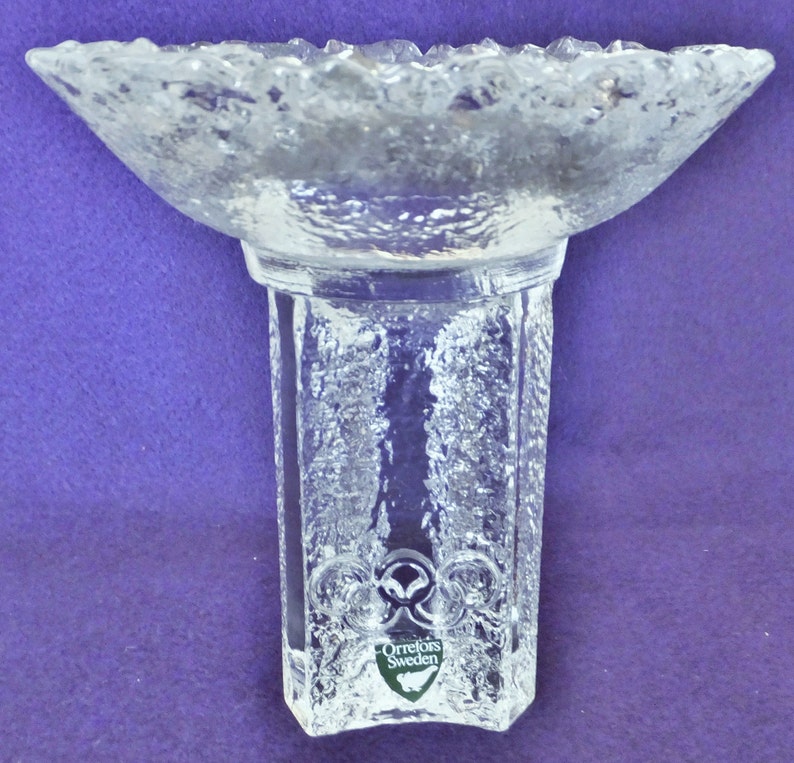Orrefors Crystal Sweden 1984 Olympic Torch Candle holder Etsy