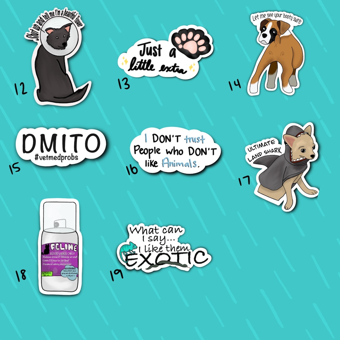 Veterinary Variety Sticker Pack Funny Vet Med Stickers Vet Etsy
