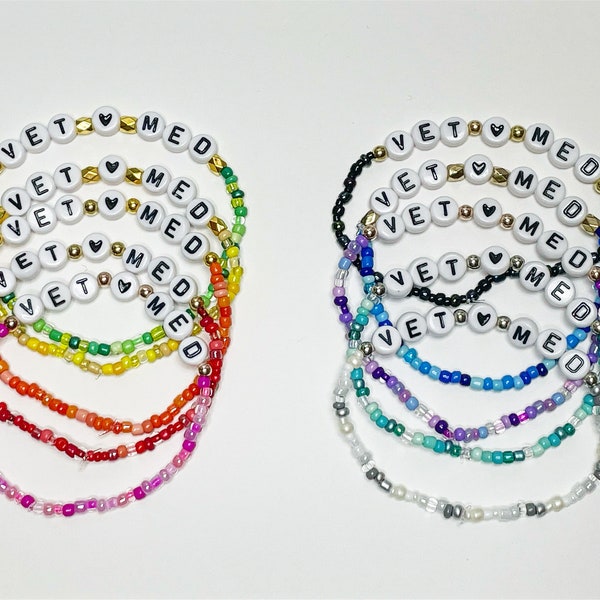 Vet Med Friendship Bracelet | Vet tech week gift |