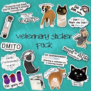 Veterinary Variety Sticker Pack | Funny Vet Med Stickers | Vet Tech Week