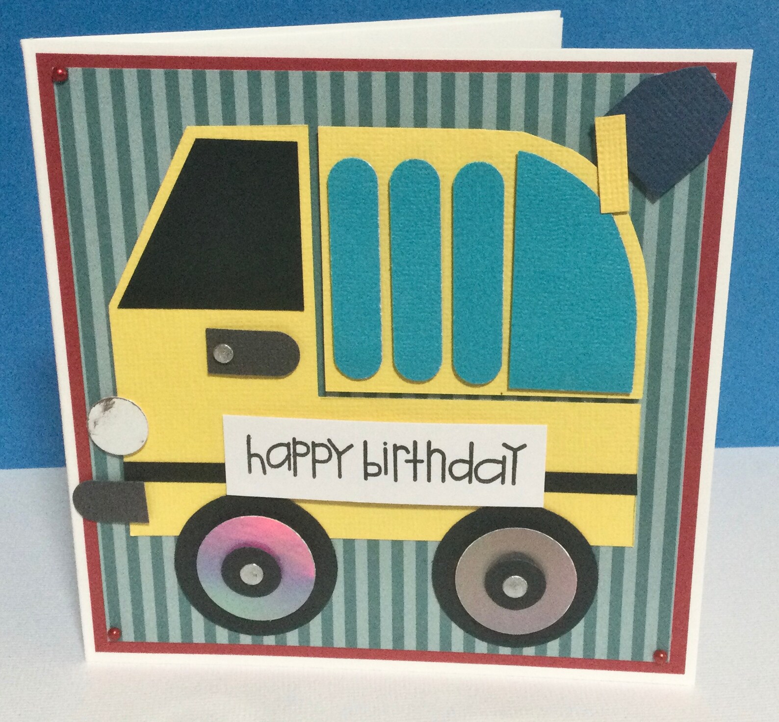 Garbage truck birthday card | Etsy