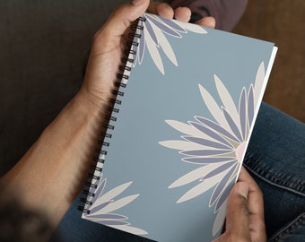 Spiral notebook, Dotted Journal, Grid Pages, Mandala, Peaceful Periwinkle