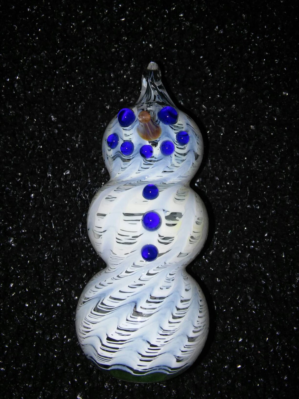 Hand Blown Glass Snowman Christmas Ornament Etsy