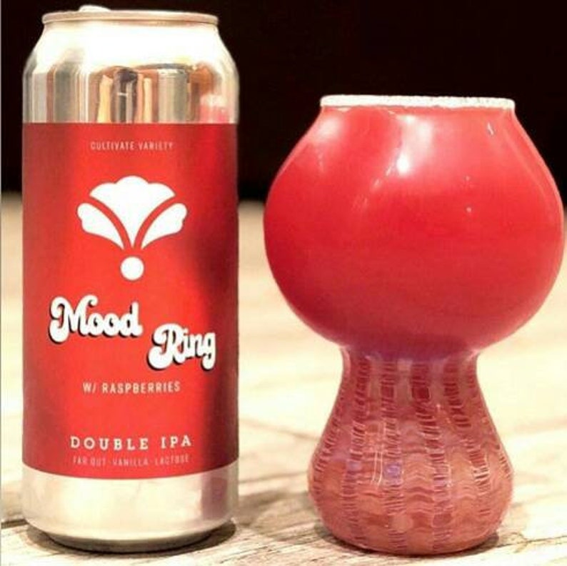 Hand blown wrap and rake color changing craft beer glass Etsy